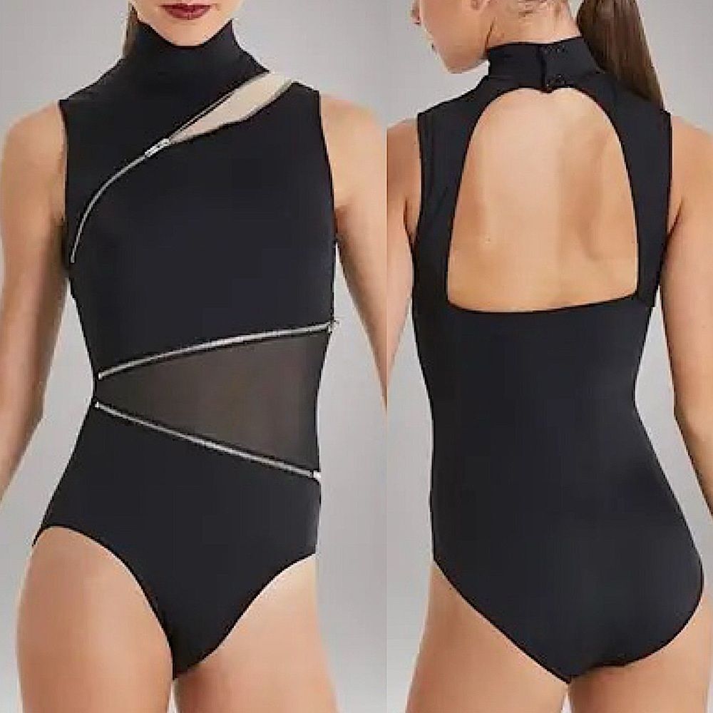 Weissman Elite dance costume black Zipper Detail Leotard
MT11416 MA-Medium adult